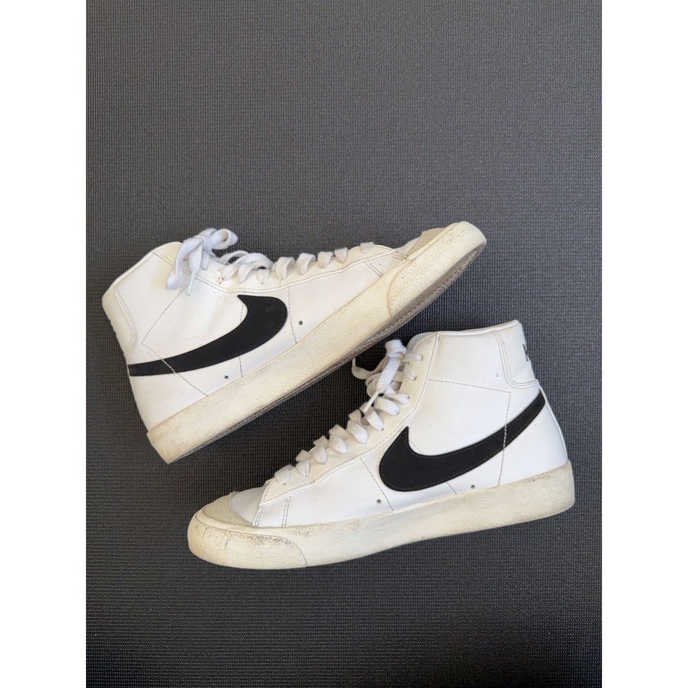 Nike Blazer Mid '77 Vintage White Black High Top Sneakers Men's Size 9.5